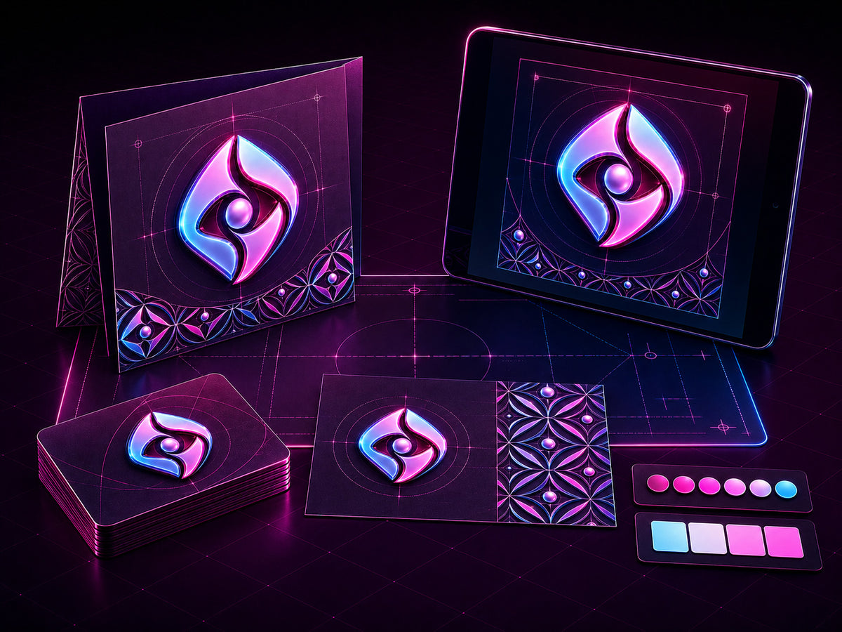 Business cards, postcards, invitations, and digital design assets